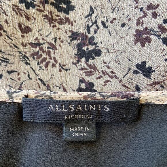 All Saints Dress “Priya Petal” Wrap Ruffle Floral Sz Medium Nwot - Picture 8 of 8